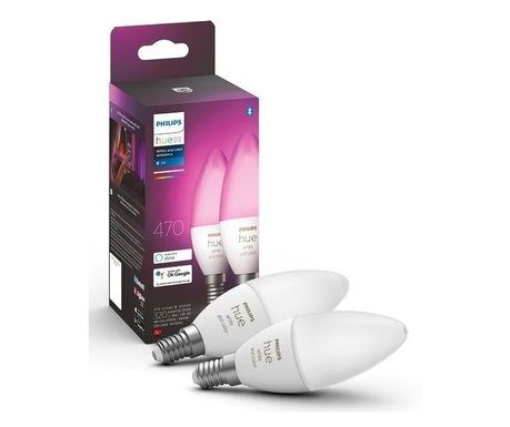 Philips Hue White and Color Ambiance LED fényforrás E14 6W 2db/cs (929002294205)