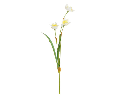 Floare artificiala Narcisa, alb, 57 cm