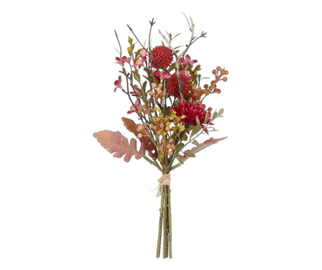 Buchet artificial flori de camp, rosu, 38x20 cm