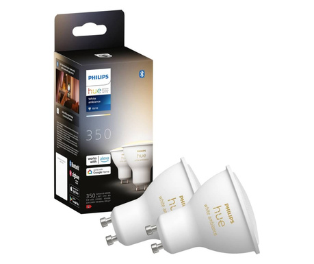 Philips Lighting Hue LED fényforrás White Ambiance GU10 Melegfehértől a hidegfehérig 2db (871951434012100)