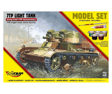 Mirage Hobby Light tank 7TP műanyag modell (1:35)