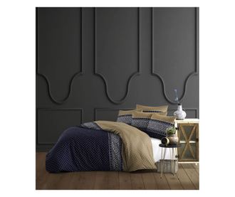 Dupla ágynemű, Story Home, ranforce pamut 144TC, 2 személyes, Embla Blue Sand