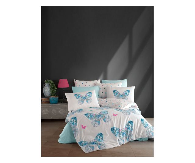Dupla ágynemű, Majoli Bahar Home Collection, ranforce pamut, 2 személyes, Mariposa