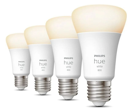 Philips Hue LED fényforrás E27 9W 4db/cs (929001821625)