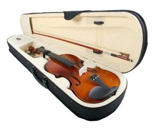 IdeallStore® 4/4 drvena klasična violina, dva gudala, kofer uključen, smeđa