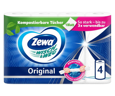 Zewa Wisch&Weg Original háztartási papírtörlő, 2 rétegű 4db (7322540973297)