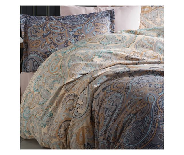 Dupla ágynemű, Majoli Bahar Home Collection, szatén pamut, 2 személyes, Calipso