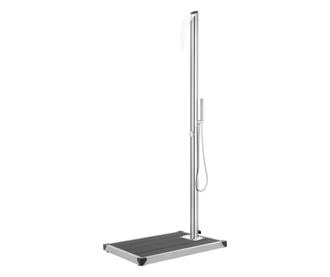 Duș de grădină cu bază gri, 225 cm, oțel inoxidabil