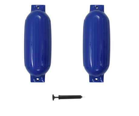 Baloane de acostare, 2 buc., albastru, 69 x 21,5 cm, PVC