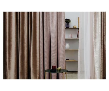 Draperie CU REJANSA CATIFEA MENDOLA CASTELLANO BEJ 04 (ALEGE LATIME: L 400 CM, ALEGE INALTIME: H 170 CM)