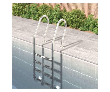 Σκάλα Πισίνας, 54x38x184.5 εκ., Ανοξείδωτο ατσάλι 304