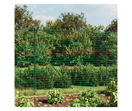 Gard plasă de sârmă, verde, 1,6x25 m, oțel galvanizat
