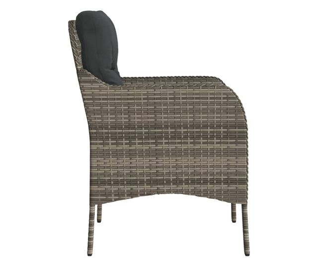 2 db szürke polyrattan kerti szék párnával