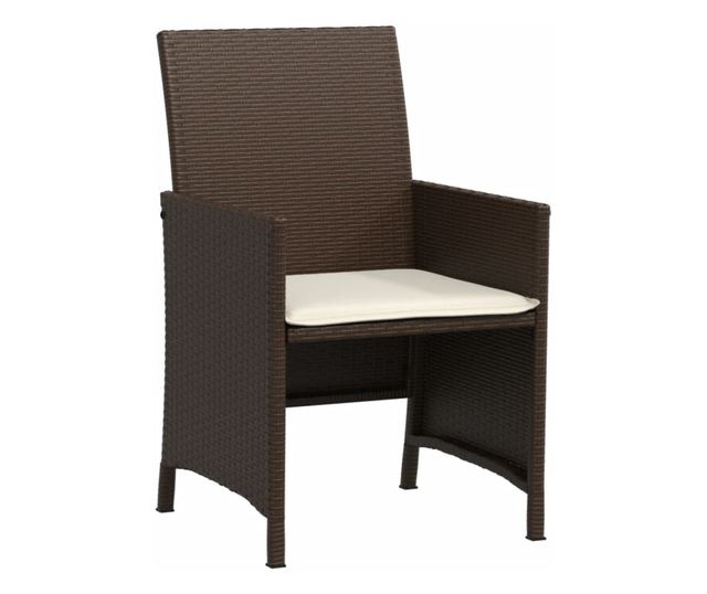 3 részes barna polyrattan bisztrógarnitúra párnákkal