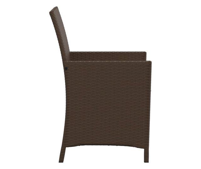 3 részes barna polyrattan bisztrógarnitúra párnákkal