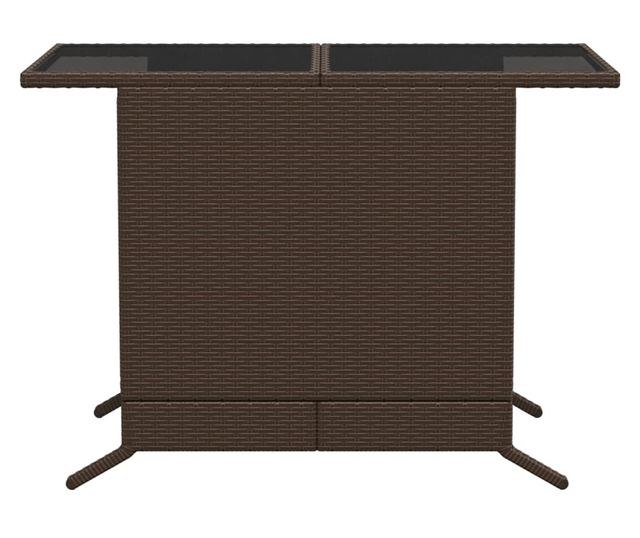 3 részes barna polyrattan bisztrógarnitúra párnákkal