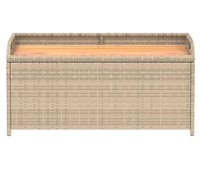Bancă depozitare grădină, bej mix 100x50x52 cm poliratan/acacia