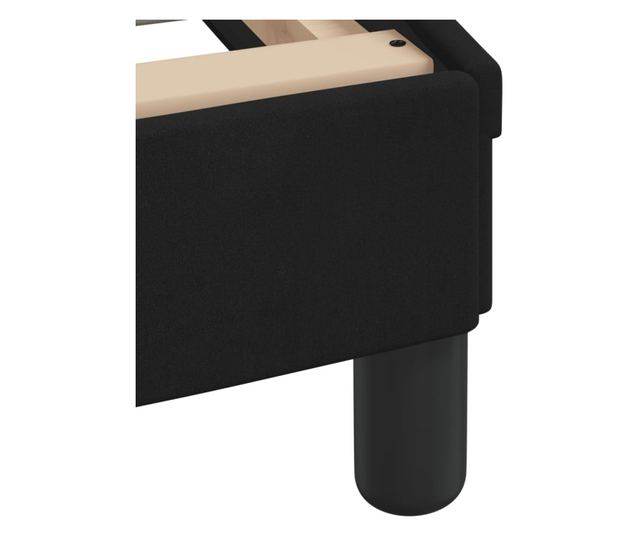 fekete bársony ágykeret matrac nélkül 180 x 200 cm