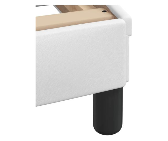 Легло с матрак, бяло, 80x200 см, изкуствена кожа