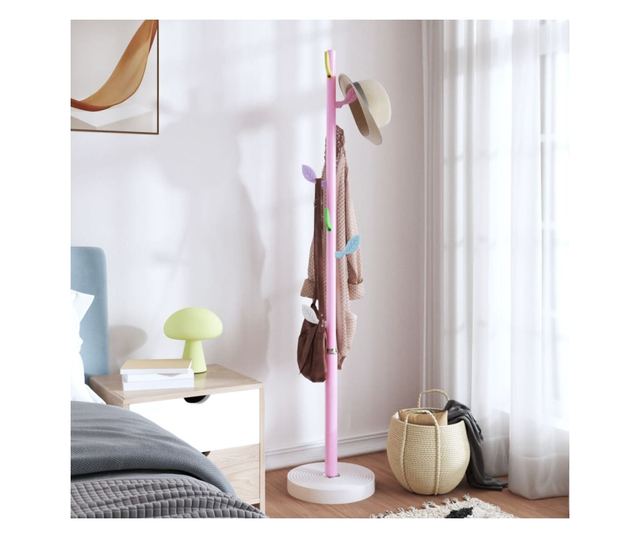 rózsaszínű porszórt vas ruhafogas 172 cm