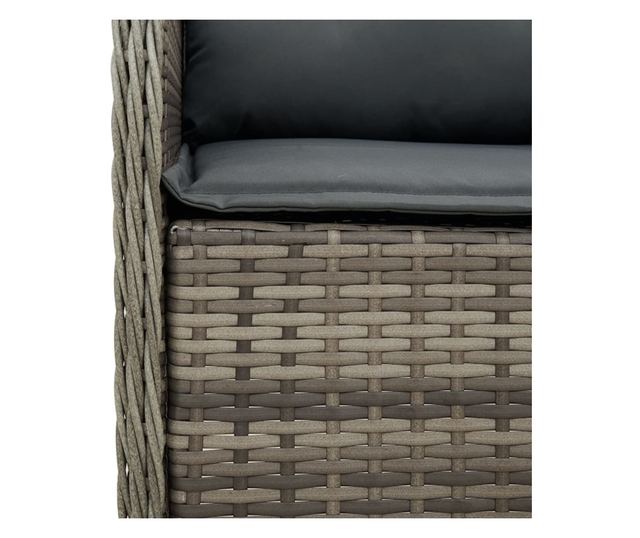 2 db szürke polyrattan kerti szék párnával