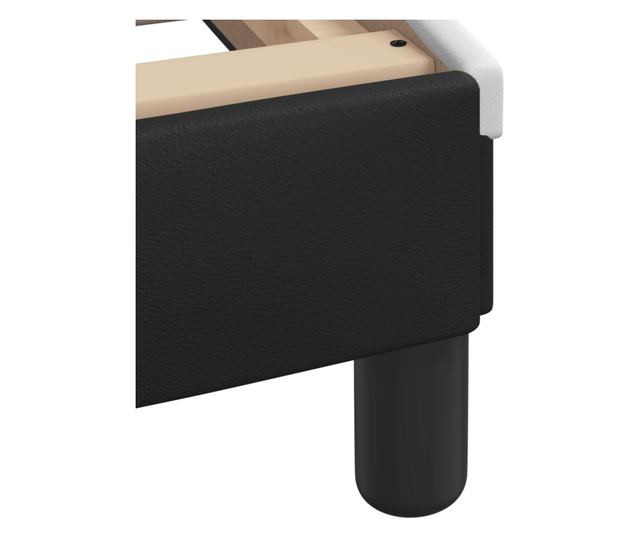 Легло с матрак, черно и бяло, 140x200 см, изкуствена кожа