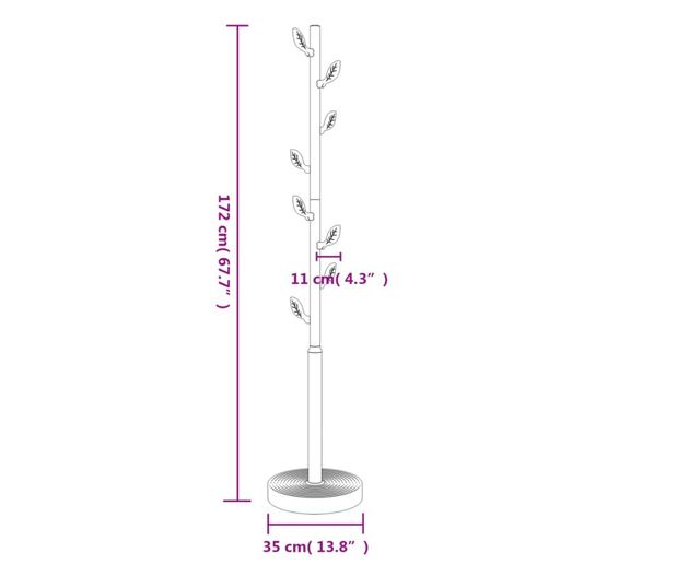 rózsaszínű porszórt vas ruhafogas 172 cm