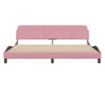 rózsaszín bársony ágykeret fejtámlával 200 x 200 cm