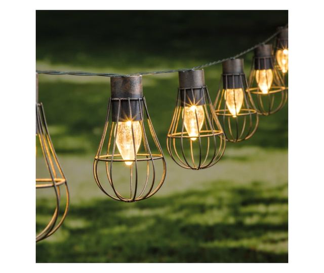 Ghirlandă de lumini solare de grădină cu LED, 10 buc., 5,5 cm
