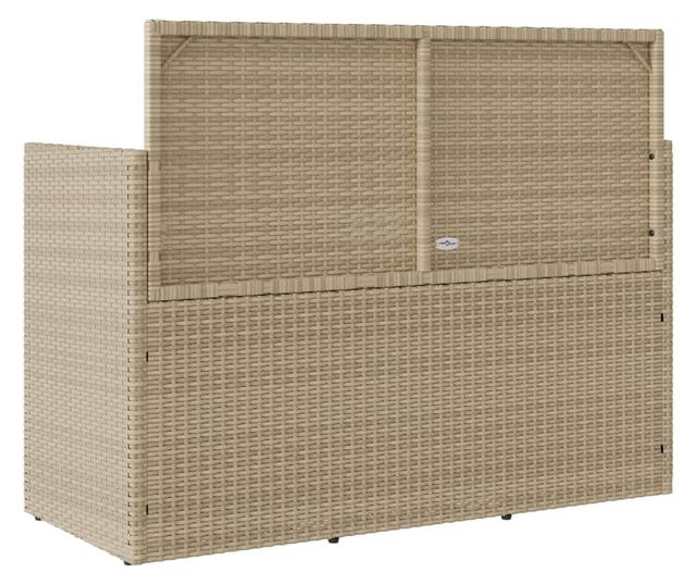 bézs polyrattan kerti pad párnákkal