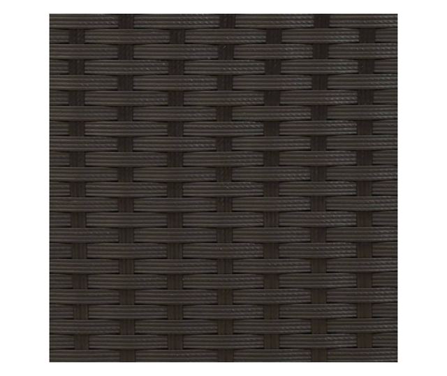 fekete polyrattan napozóágy tetővel és párnával