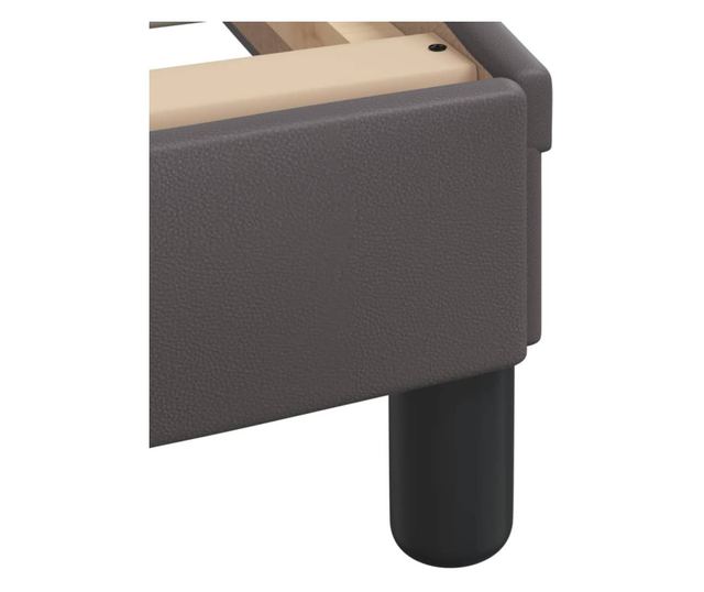 Легло с матрак, сиво, 80x200 см, изкуствена кожа