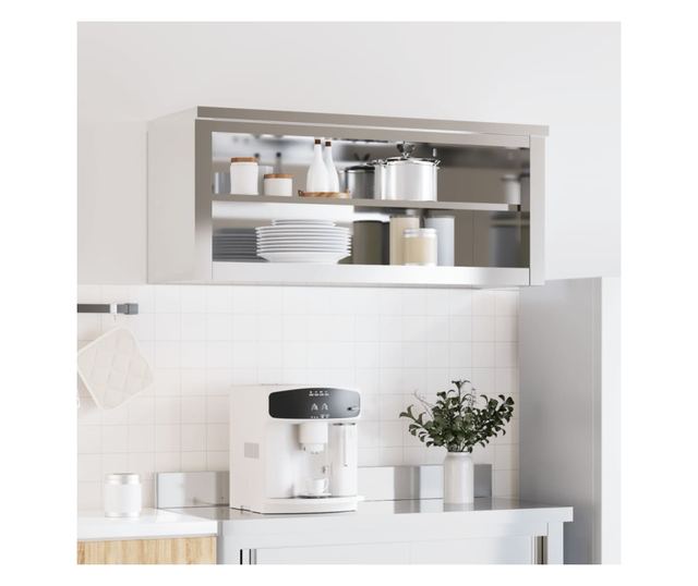 vidaXL Dulap bucătărie de perete cu raft, oțel inoxidabil