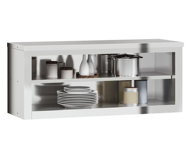 vidaXL Dulap bucătărie de perete cu raft, oțel inoxidabil