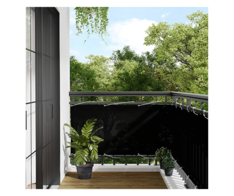 Paravan de balcon, negru, 75x800 cm, 100% poliester oxford