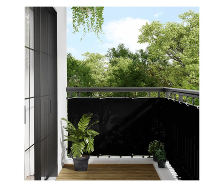 Paravan de balcon, negru, 90x800 cm, 100% poliester oxford