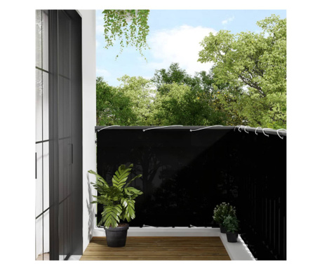 Paravan de balcon, negru, 120x800 cm, 100% poliester oxford