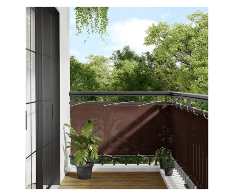 Paravan de balcon, maro, 75x800 cm, 100% poliester oxford