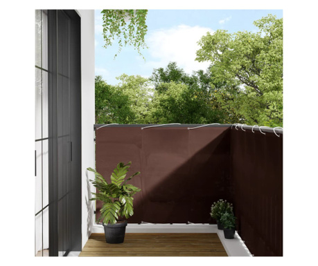 Paravan de balcon, maro, 120x800 cm, 100% poliester oxford