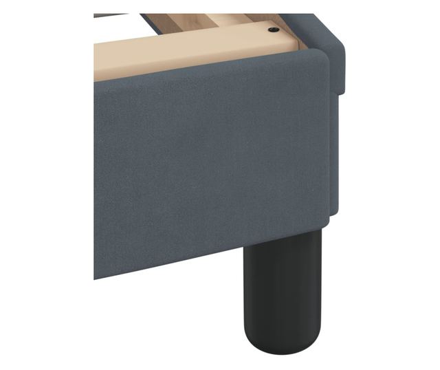 sötétszürke bársony ágykeret matrac nélkül 90x200 cm