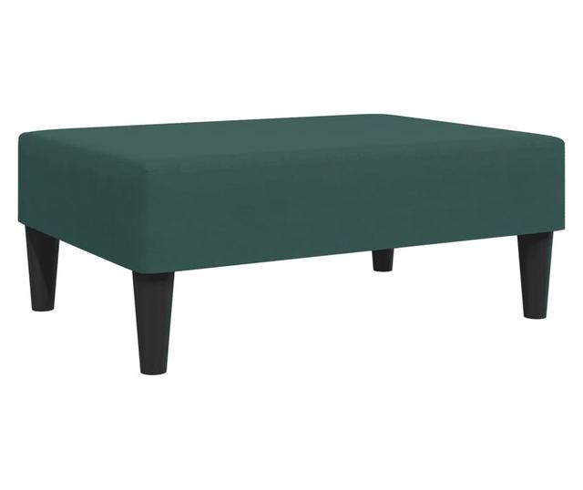 sötétzöld bársony lábzsámoly 77x55x31 cm