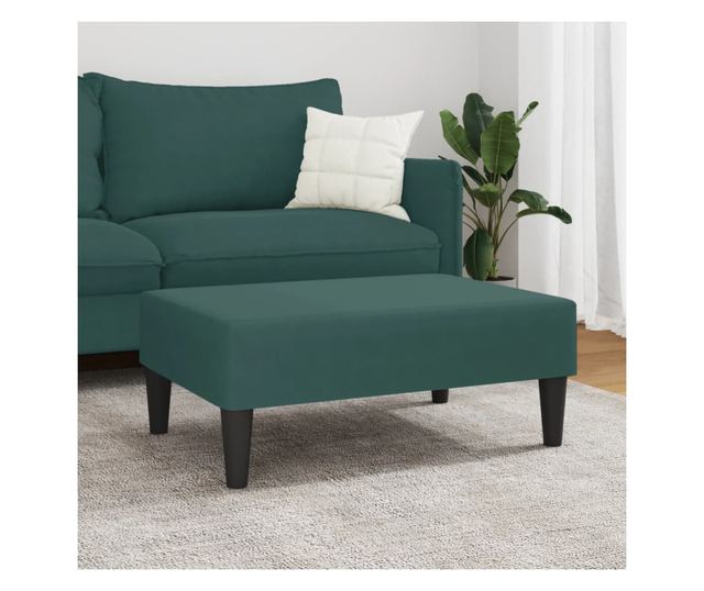 sötétzöld bársony lábzsámoly 77x55x31 cm