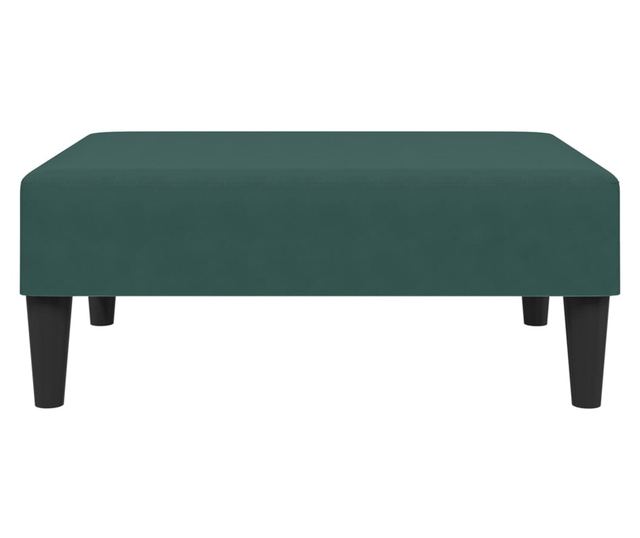 sötétzöld bársony lábzsámoly 77x55x31 cm