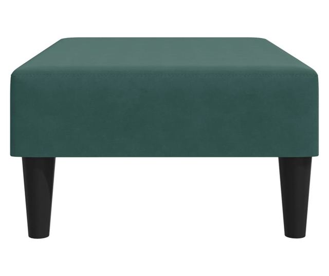 sötétzöld bársony lábzsámoly 77x55x31 cm