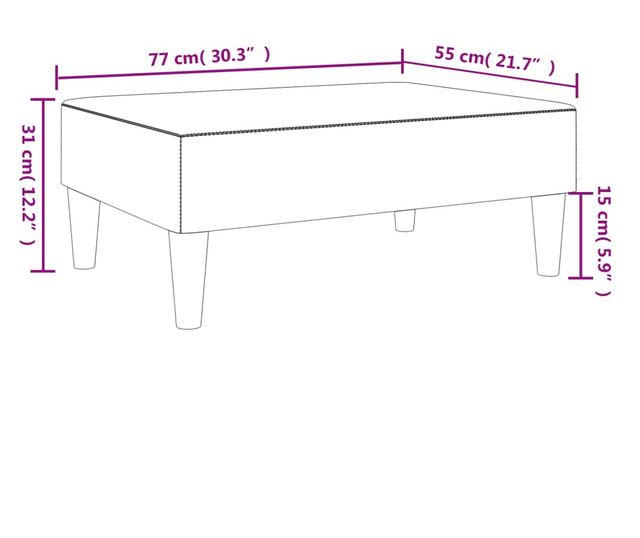 sötétzöld bársony lábzsámoly 77x55x31 cm
