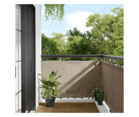 Paravan de balcon, gri taupe, 90x700 cm, 100% poliester oxford