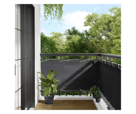 Paravan de balcon, antracit, 75x1000 cm, 100% poliester oxford