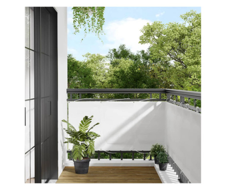Paravan de balcon, alb, 75x700 cm, 100% poliester oxford