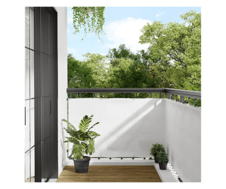 Paravan de balcon, alb, 90x1000 cm, 100% poliester oxford
