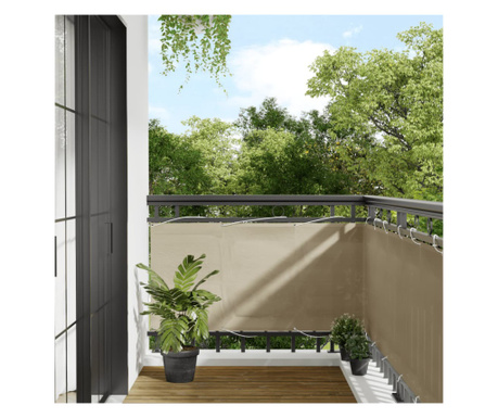 Paravan de balcon, bej, 75x800 cm, 100% poliester oxford